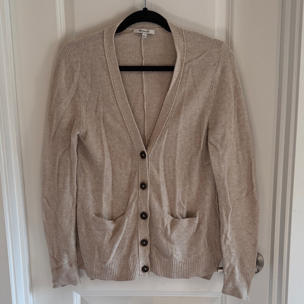 Madewell Oatmeal Button-Up Cardigan size Sm